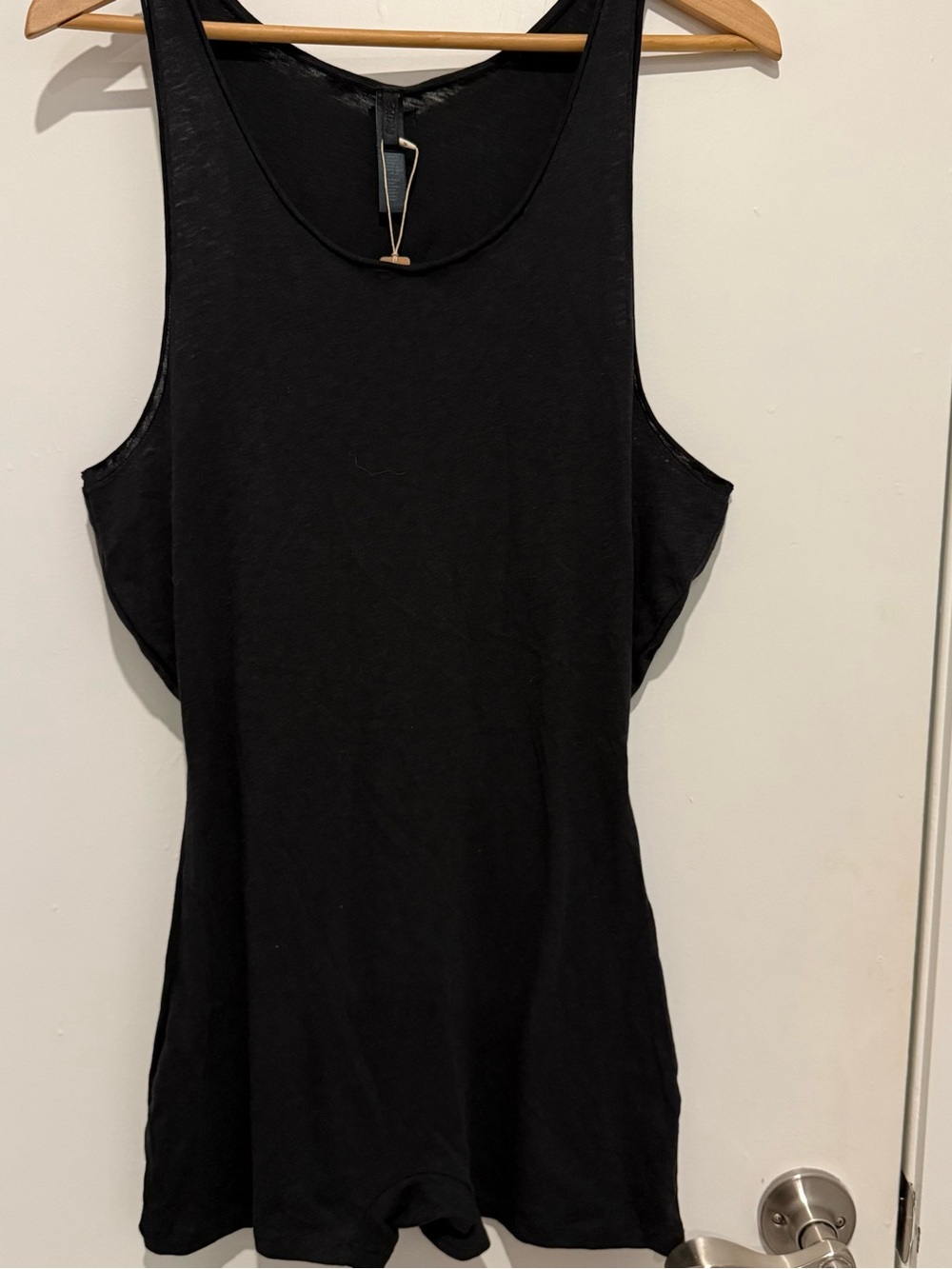 NWT SKIMS Worn In Jersey Heart Onesie Washed Onyx Black Size S Cutout